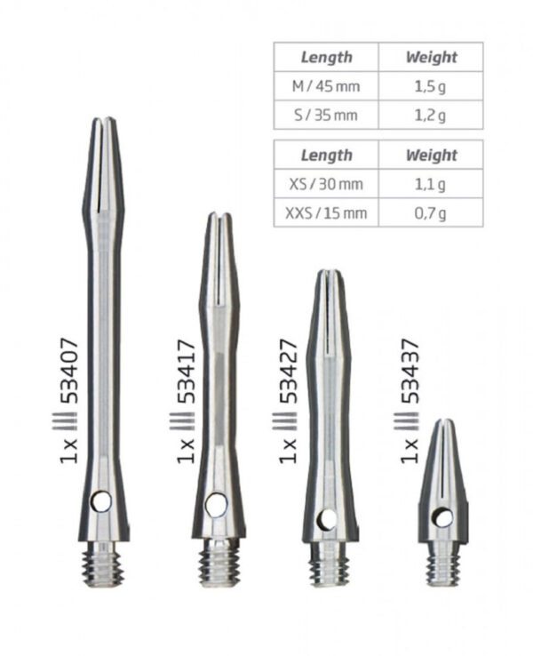 Bull's Darts szár Simplex extra rövid ezüst