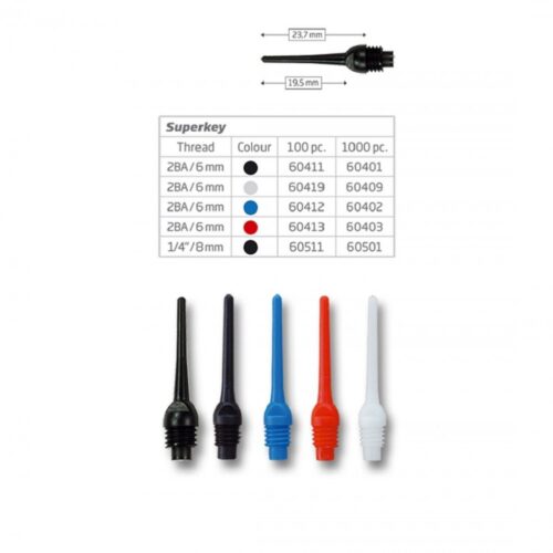 Bull's Darts hegy Superkey fekete 100db 2B/A standard menetes