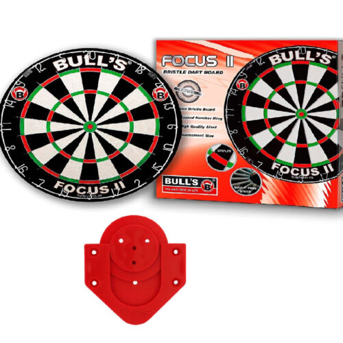 Bull's Focus II hivatalos verseny darts tábla + Bull's Profix System spec. fali tartó konzol