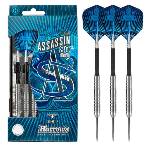 Dart szett Harrows steel 24g Assassin 80% (R) gravírozással
