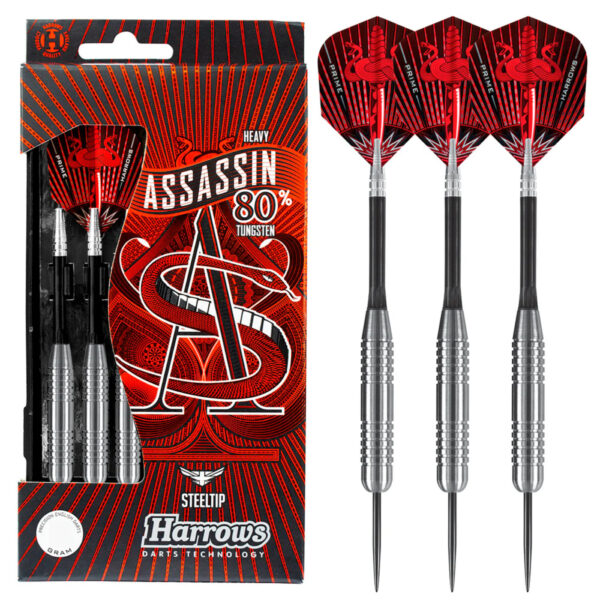 Dart szett Harrows steel 40g Assassin 80% gravírozással