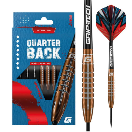 Darts szett GOAT Quarterback V2 steel 24g 95% gravírozással