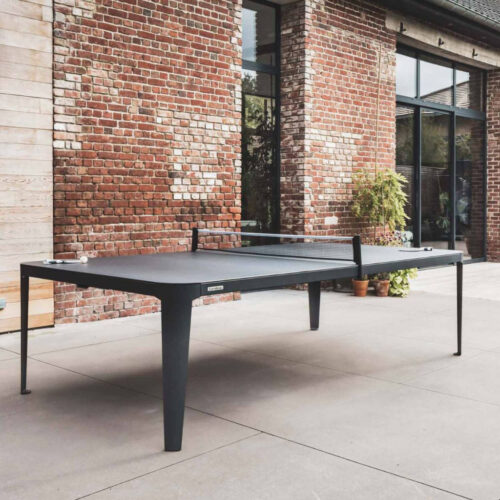ping pong és étkező asztal kültéri Cornilleau Hyphen 7' sötét kő színben (szürke-fekete)