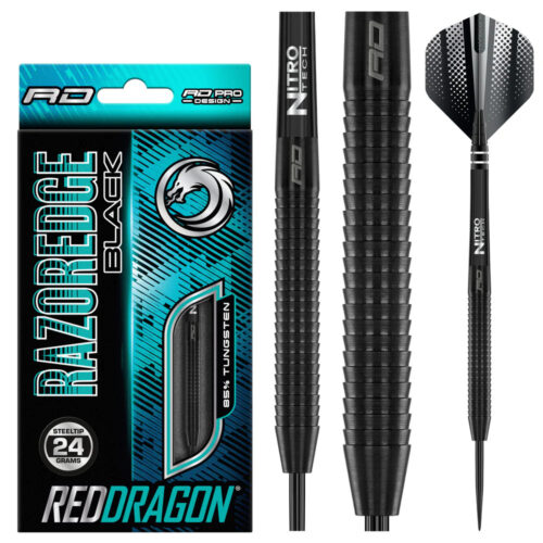 Dart szett Red Dragon steel Razor Edge Black 24g gravírozással