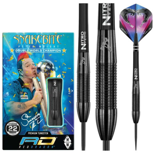 Dart szett Red Dragon steel Peter Wright Snakebite 3 Black 22g