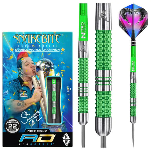 Dart szett Red Dragon steel Peter Wright Snakebite Mamba 22g