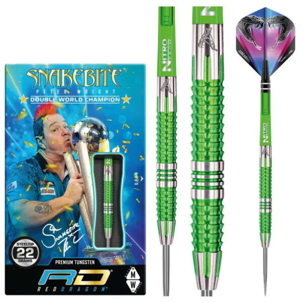 Dart szett Red Dragon steel Peter Wright Snakebite Mamba 22g