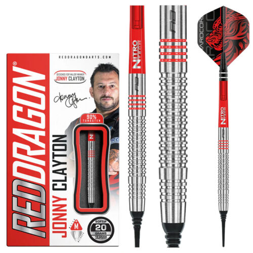 DART SZETT SOFT RED DRAGON JONNY CLAYTON 20g 90% gravírozással
