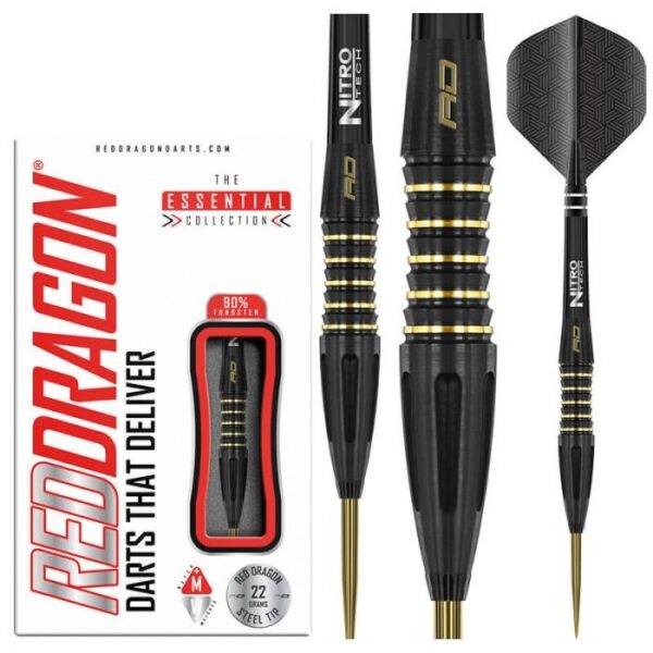 DART SZETT Red Dragon CLARION BLACK 22g gravírozással