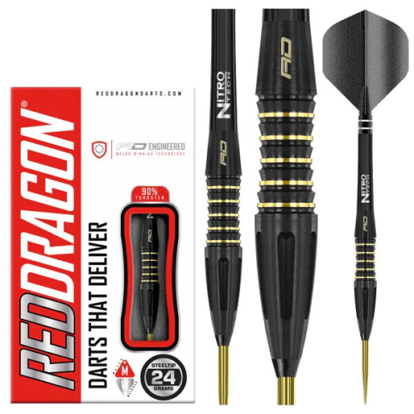 Red Dragon Clarion Black steel darts 24g 90% gravírozással