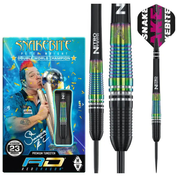 Peter Wright Snakebite World Champion Torpedo SE: 23gramm 90% steel darts gravírozással