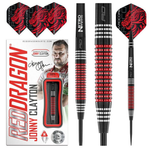 Red Dragon Jonny Clayton SE steel darts 24g 90% gravírozással