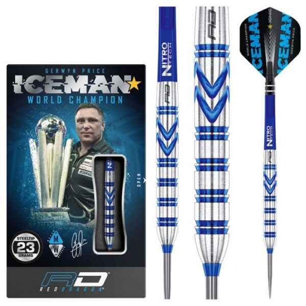 DART SZETT Red Dragon GERWYN PRICE BLUE ORIGINALS 23g gravírozással