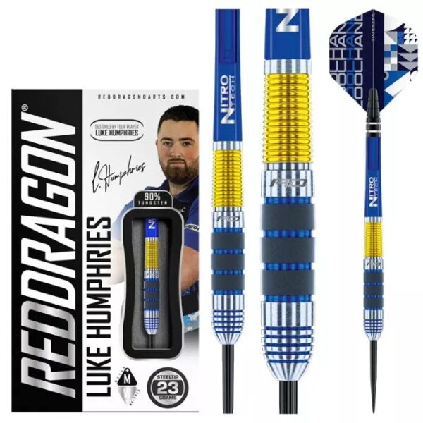 DART SZETT Red Dragon STEEL LUKE HUMPHRIES 23g 90% gravírozással