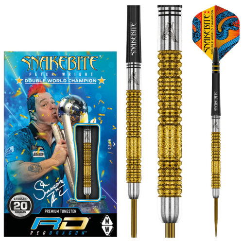 DART SZETT RED DRAGON STEEL PETER WRIGHT DOUBLE WORLD CHAMPION GOLD PLUS 22g