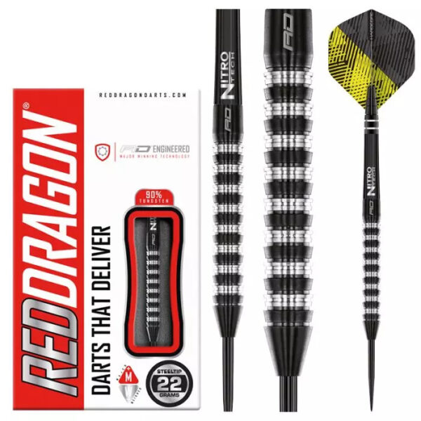 DART SZETT STEEL RED DRAGON RAZOR EDGE ELITE 22g 90% gravírozással