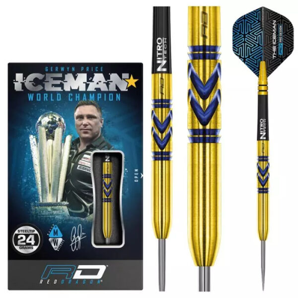 DART SZETT STEEL RED DRAGON GERWYN PRICE AVALANCHE GOLD 24g gravírozással