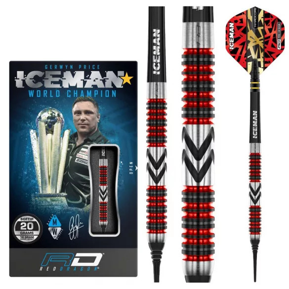 DART SZETT SOFT RED DRAGON GERWYN PRICE FIREBIRD