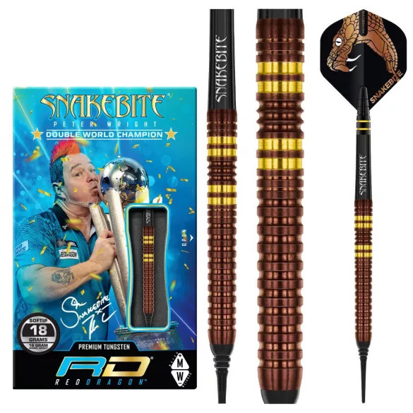 DART SZETT SOFT RED DRAGON PETER WRIGHT COPPER FUSION