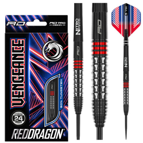 Dart szett Red Dragon VENGEANCE RED 24g 90% gravírozással