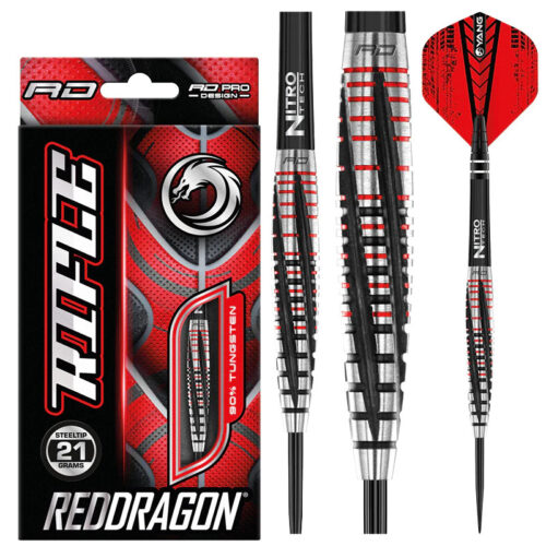 DART SZETT STEEL RED DRAGON RIFLE 21g 90% gravírozással