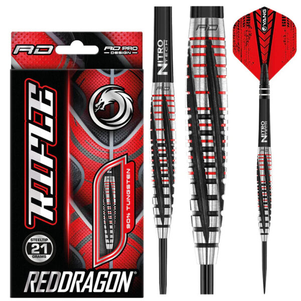 DART SZETT STEEL RED DRAGON RIFLE 21g 90% gravírozással