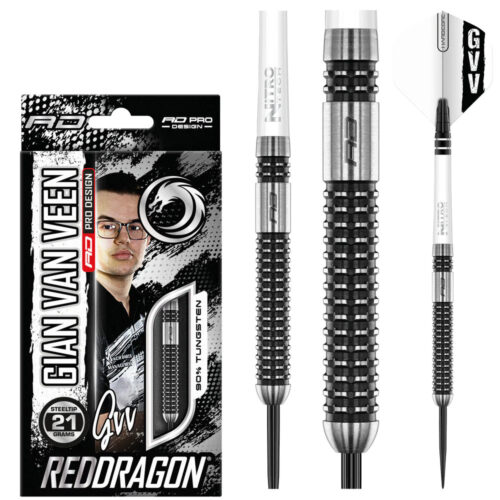 DART SZETT STEEL RED DRAGON GIAN VAN VEEN AXIS SE 21g 90% gravírozással