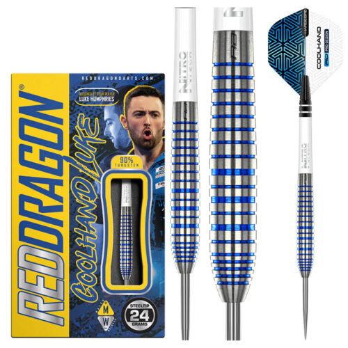 DART SZETT STEEL RED DRAGON LUKE HUMPHRIES TX3 COOL BLUE SE 24g 90% gravírozással