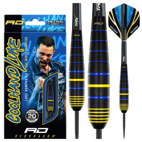 DART SZETT RED DRAGON STEEL LUKE HUMPHRIES WORLD CHAMPION BRASS 20g