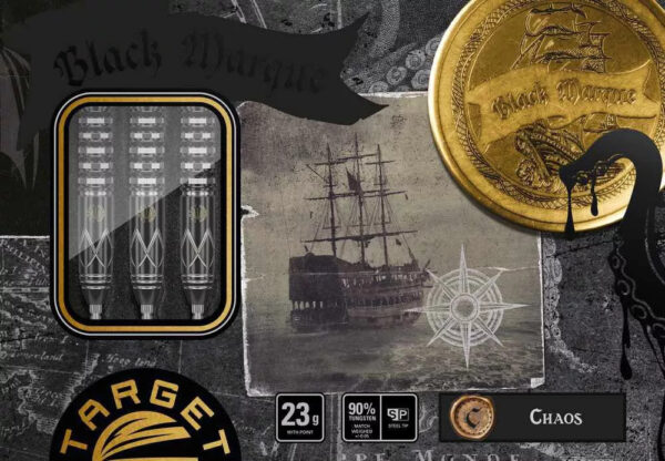 Darts szett steel Target Japan SP Black Marque Chaos 23g 90% gravírozással