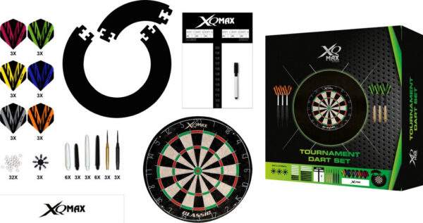 XQMAX komplett dart csomag Tournament black (tábla